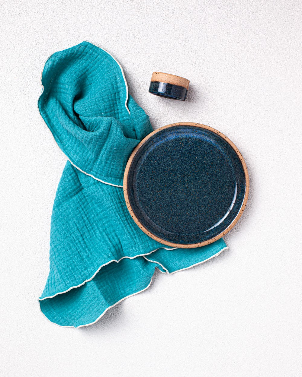 Blue Napkins + Napkin Rings Gift Set