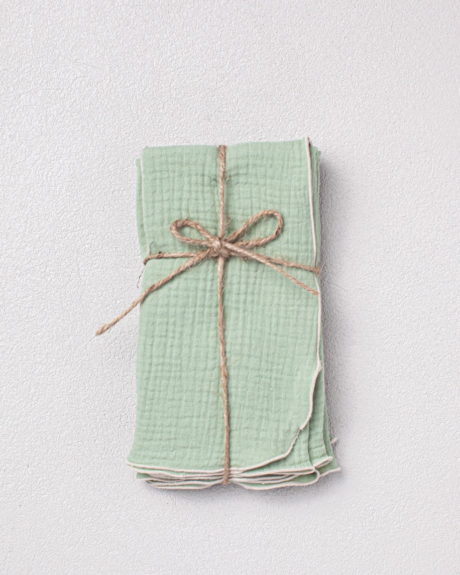 Sage Napkins + Napkin Rings Gift Set