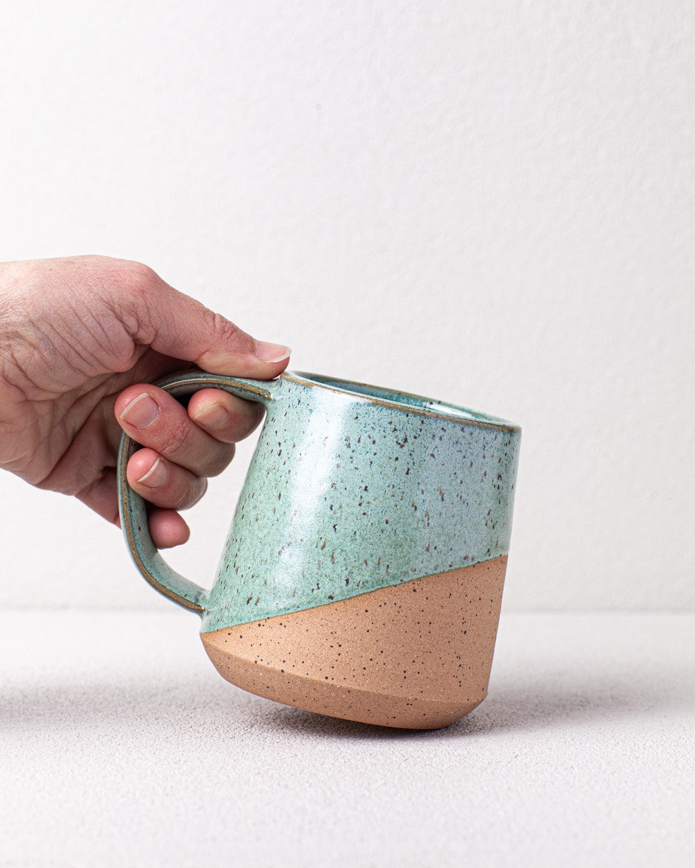 Angle Dipped Mug in Turquoise