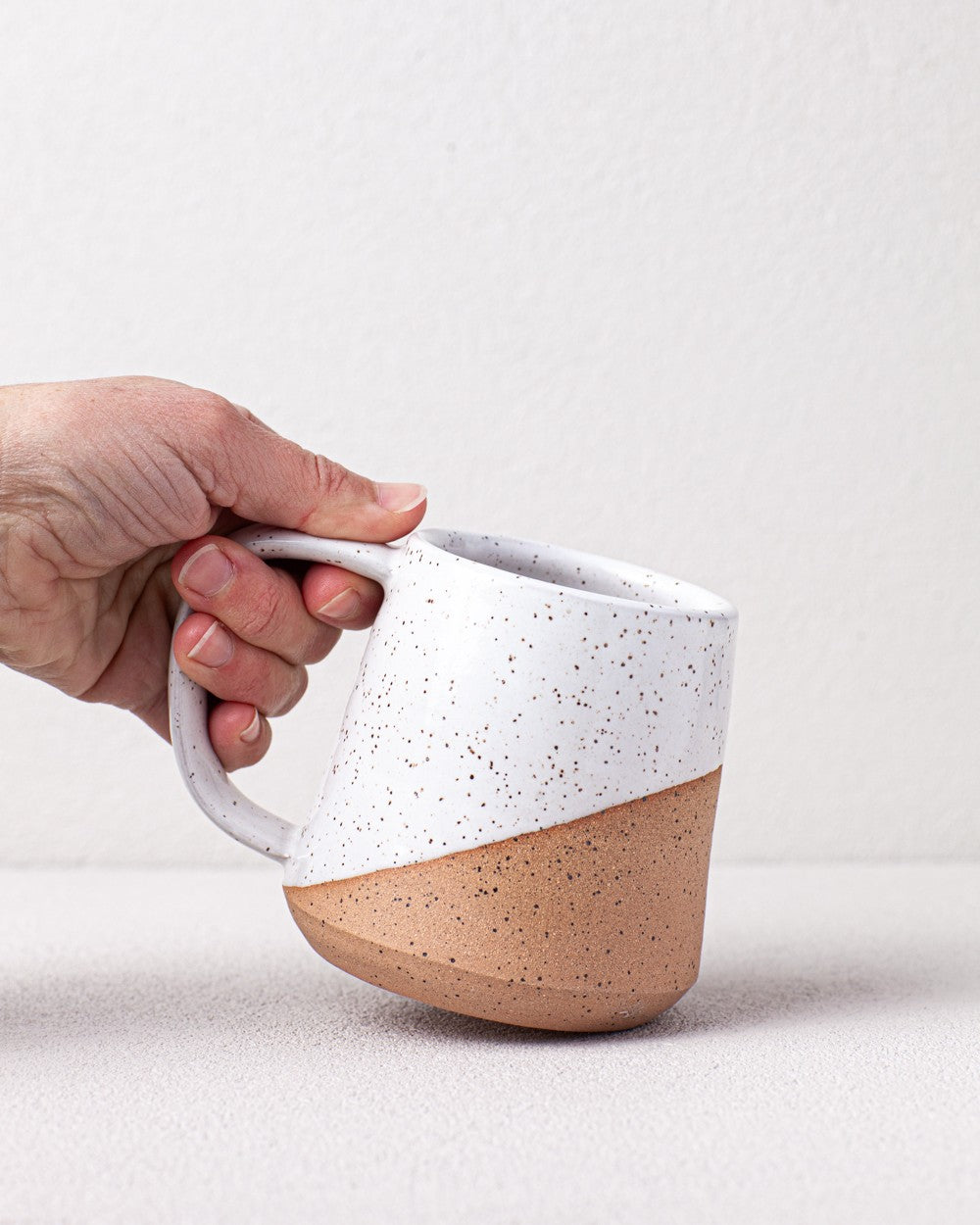 Angle Dipped Mug in White