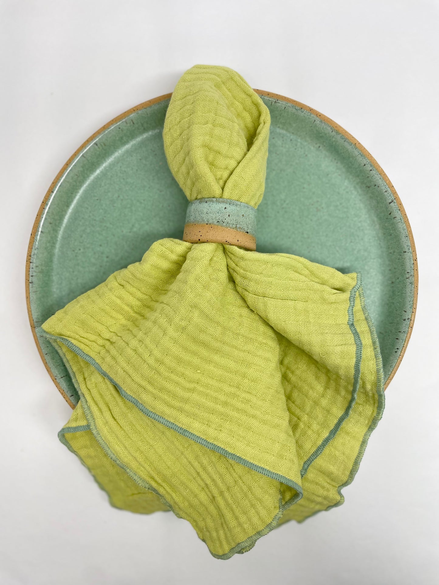 Lime & Teal Cotton Napkins - set of 4