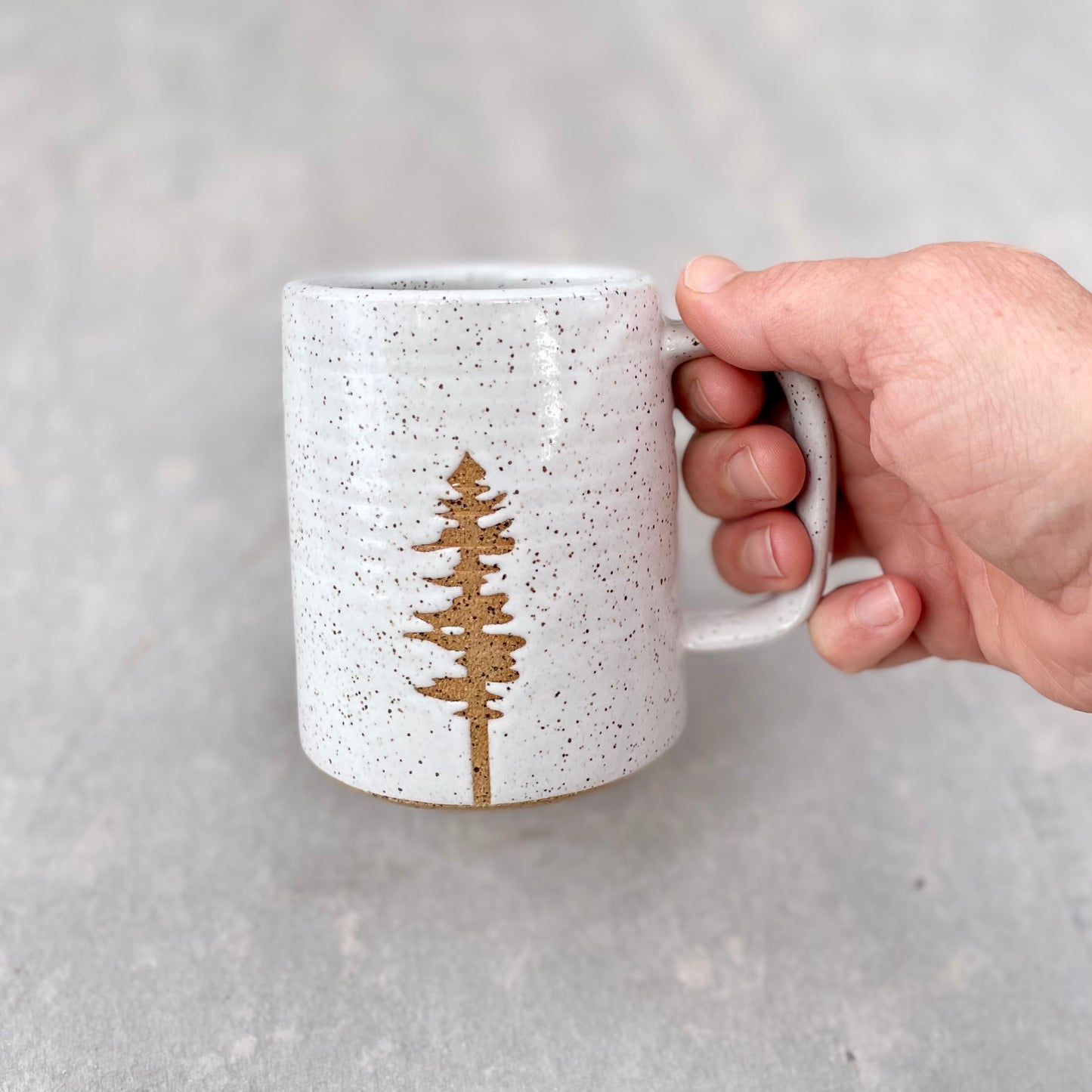 Single Pine Mug in White