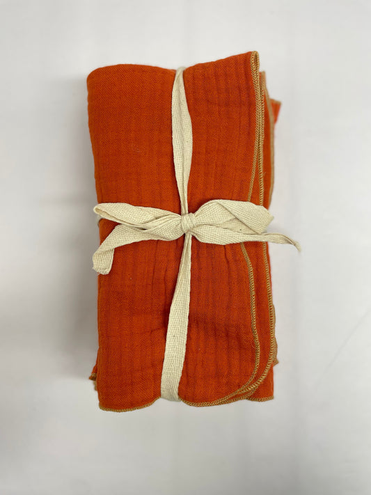 Burnt Orange Cotton Napkins - set of 4