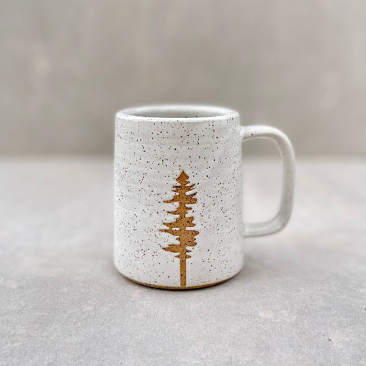 Single Pine Mug in White