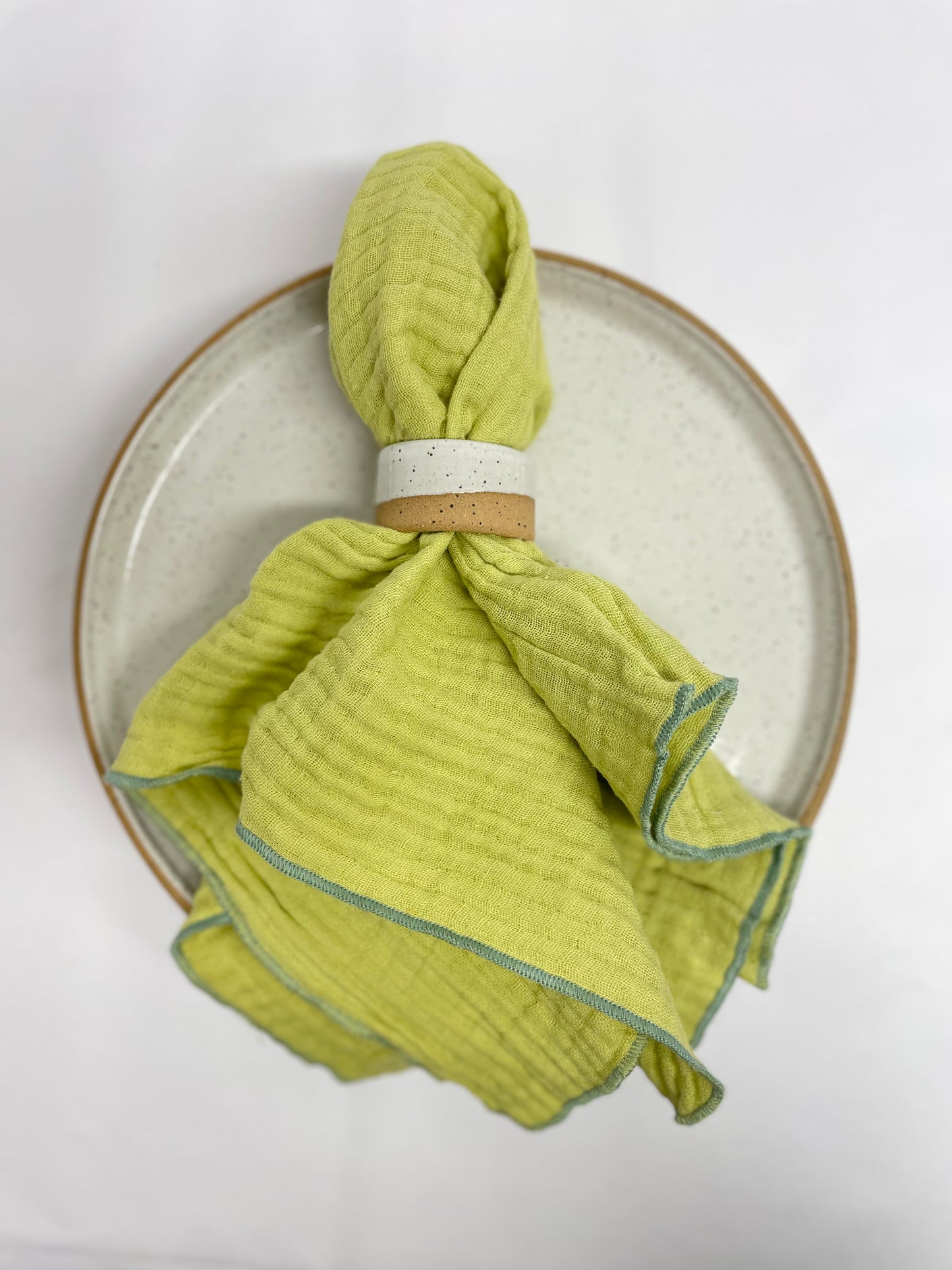 Lime & Teal Cotton Napkins - set of 4