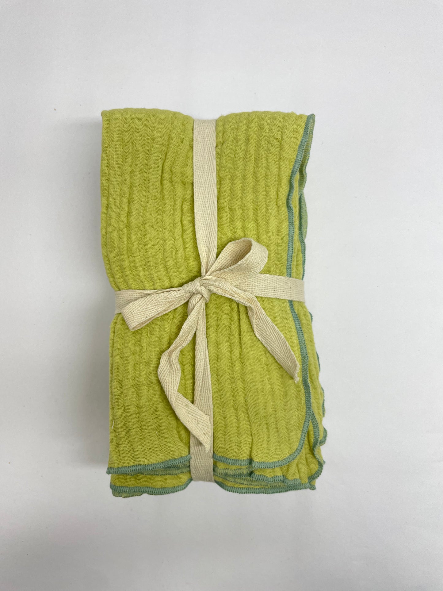 Lime & Teal Cotton Napkins - set of 4