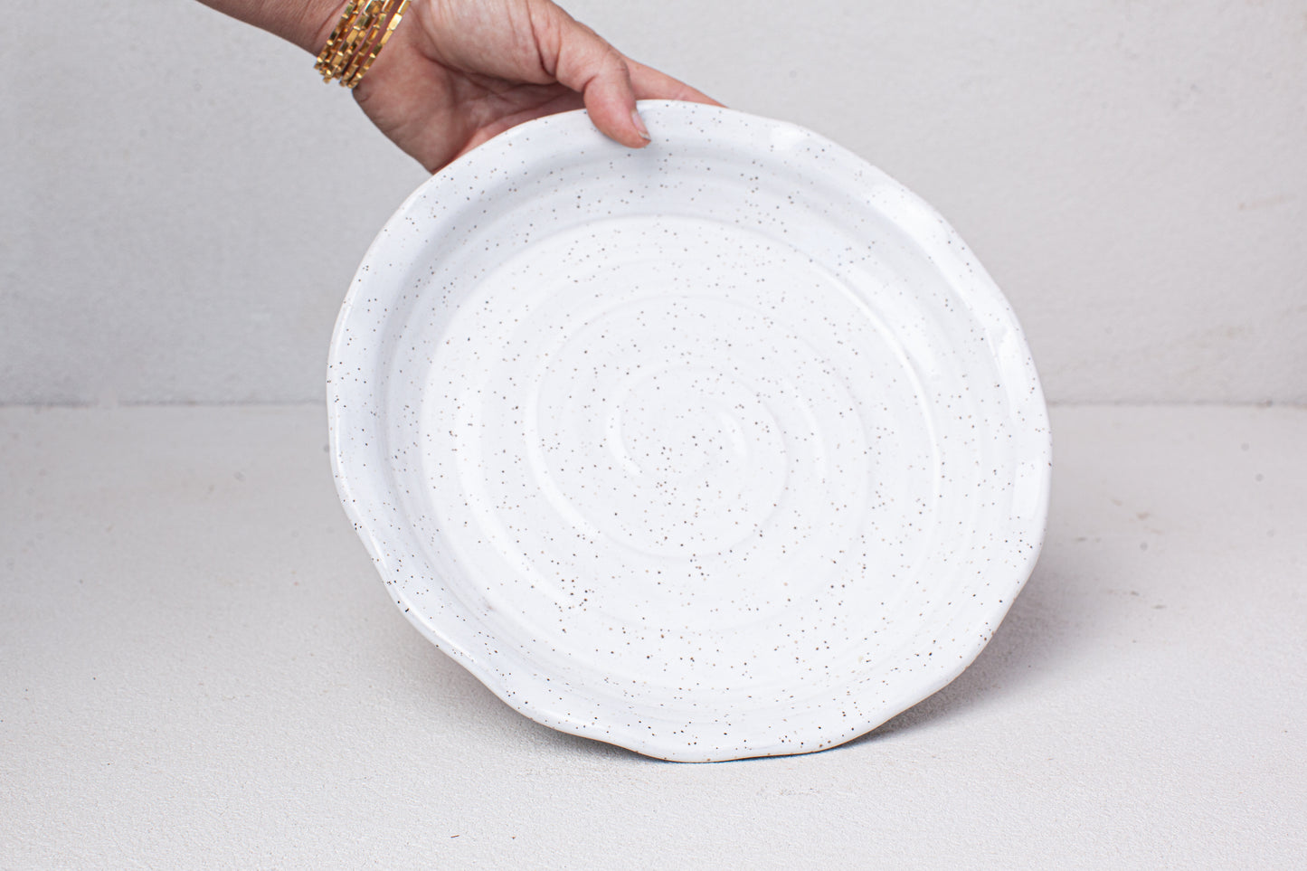 Speckled White Pie Plate