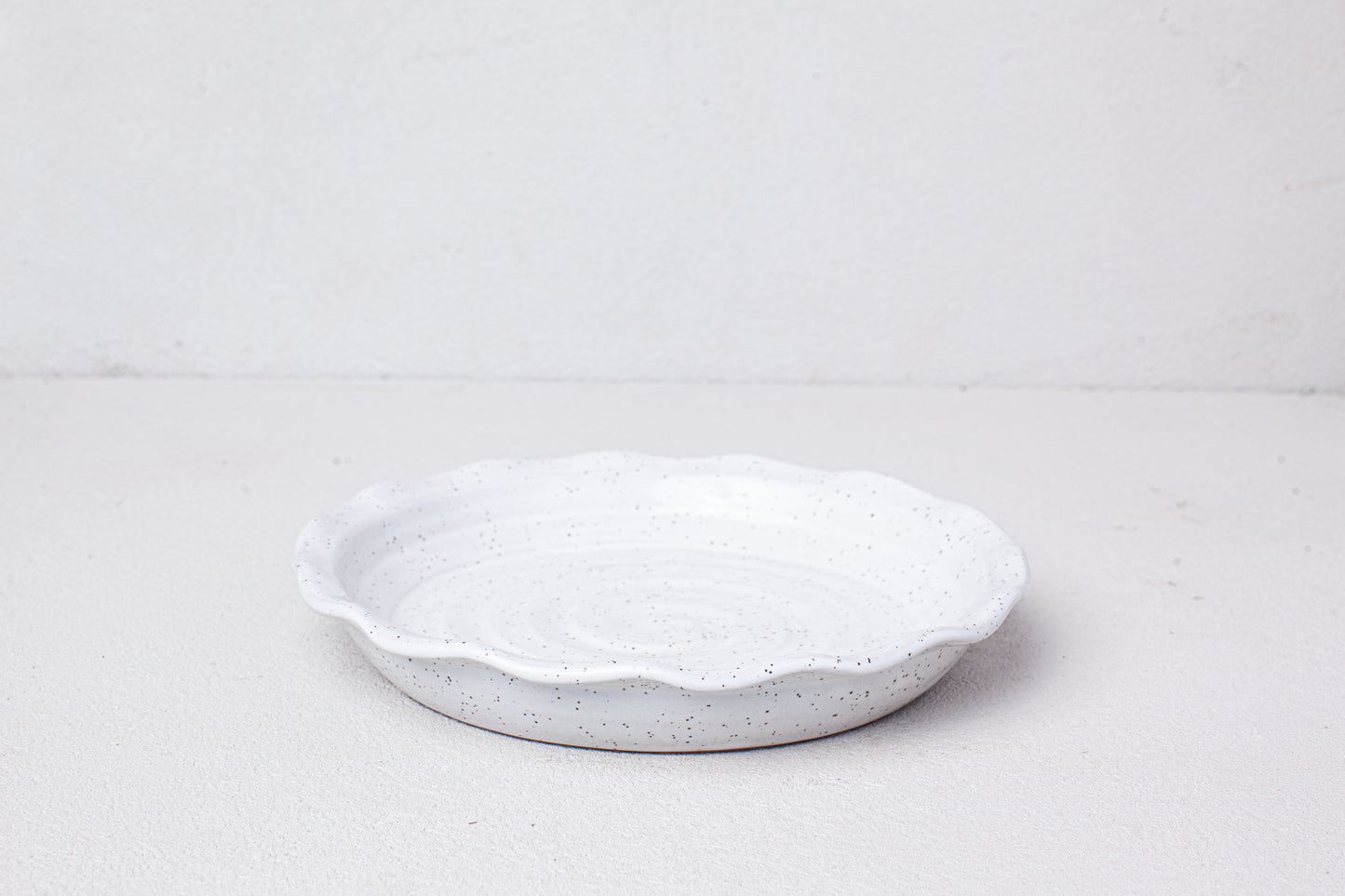 Speckled White Pie Plate