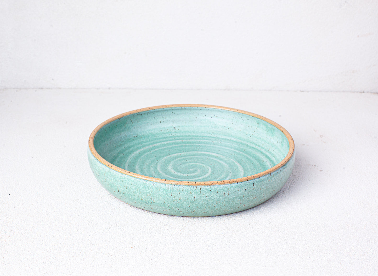 Turquoise Large Shallow Serving Bowl