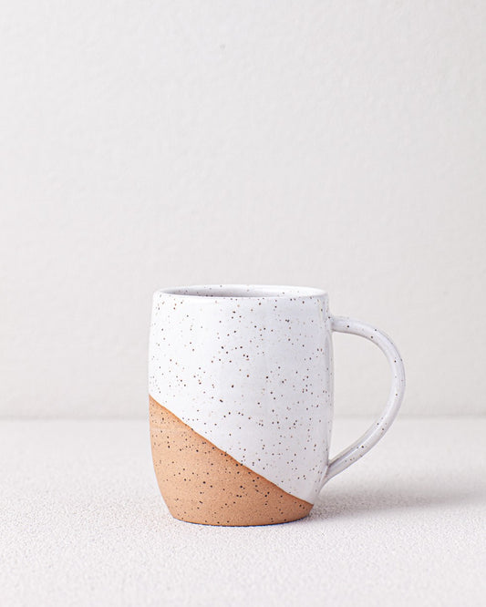 Angle Dipped Curved Mug in White