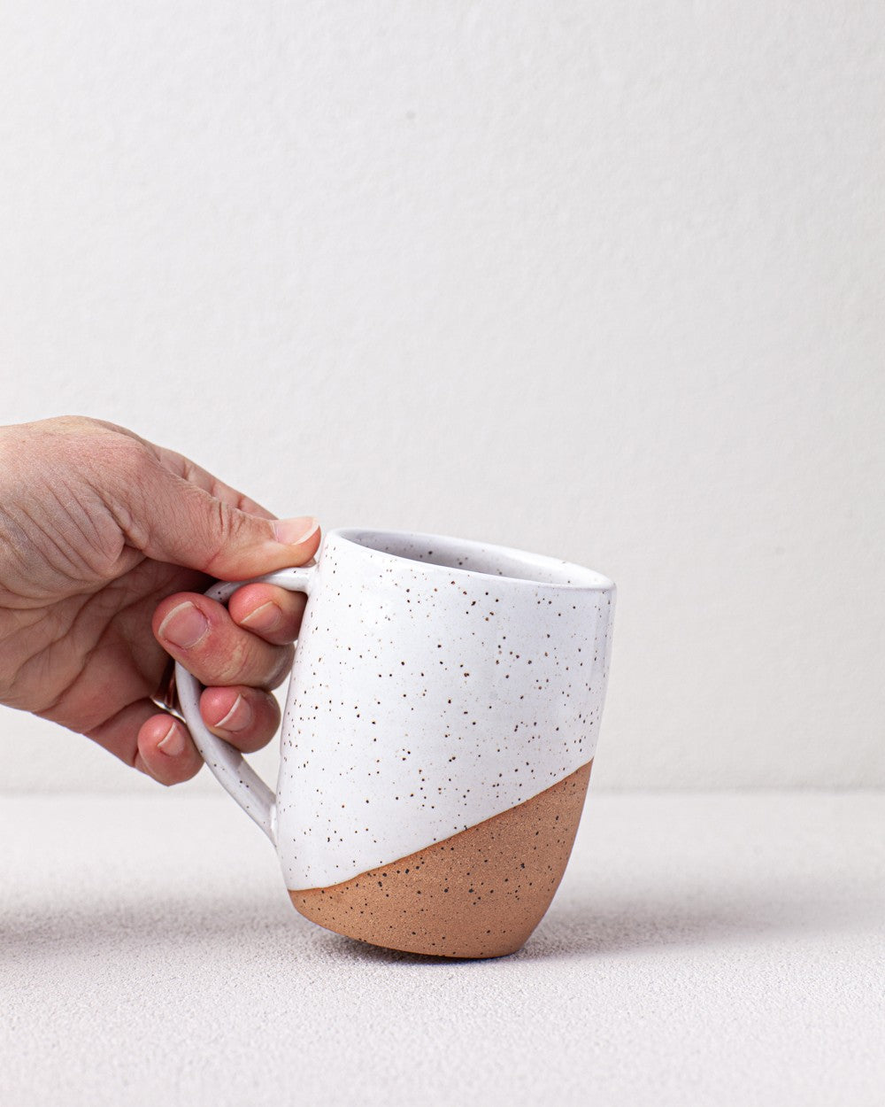 Angle Dipped Mug in White