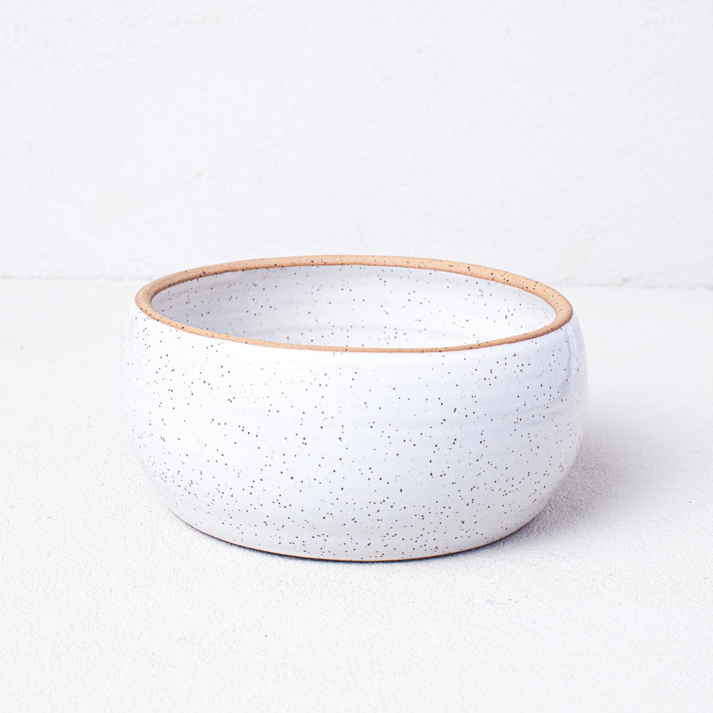 Speckled White Every Day Pottery Serving Bowl